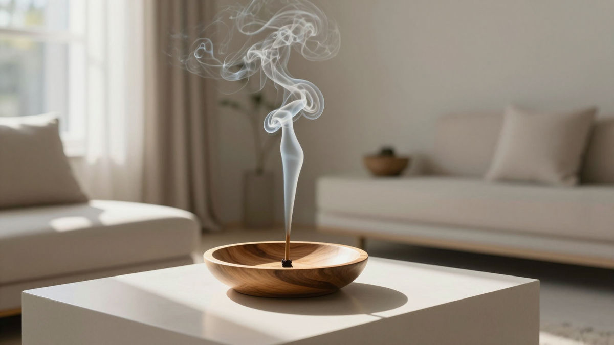 Calming space prepared for an energetic cleansing ritual